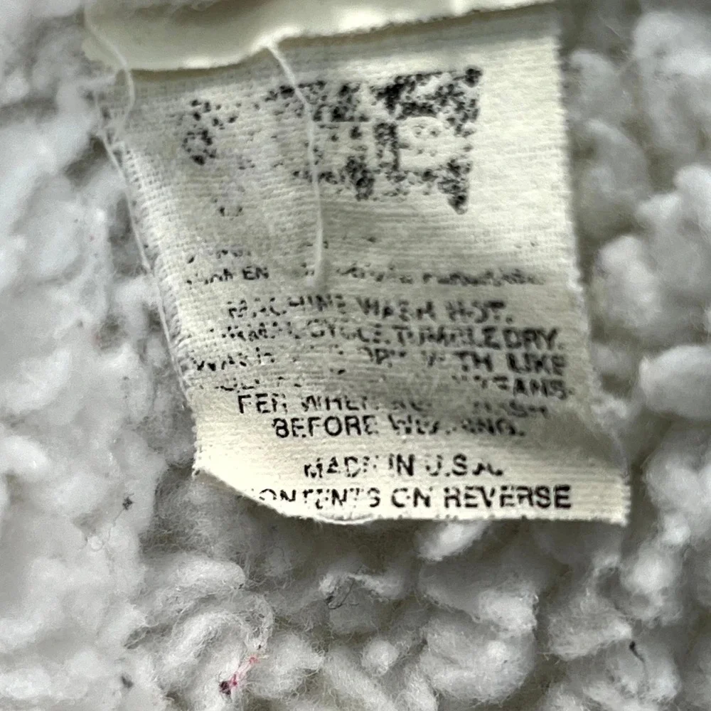 Vintage Authentic Levi's Trucker Jacket Mens Large White Sherpa Lined USA Made